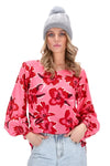 Jolie Top - Hot Pink Floral - CHARLO Top NZ LUMA