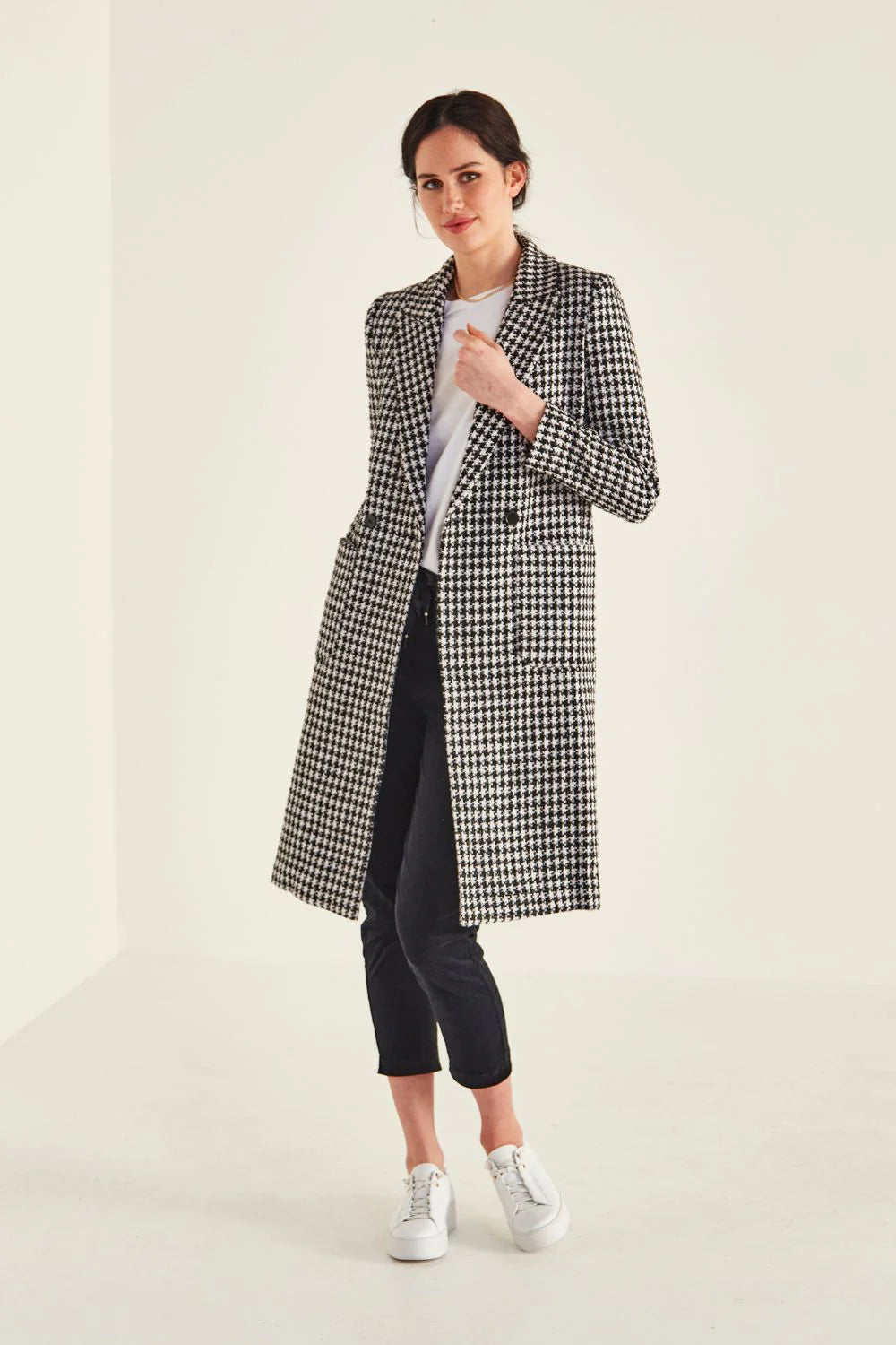 Jude Coat - Houndstooth - LEMON TREE Jacket 10 12 16 8 14 NZ LUMA