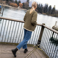 Juniper Reversible Jacket - Olive/Cream - MOKE Jacket NZ LUMA