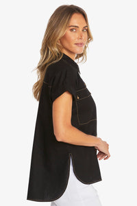 Kasbah Shirt - Black - PING PONG Top NZ LUMA