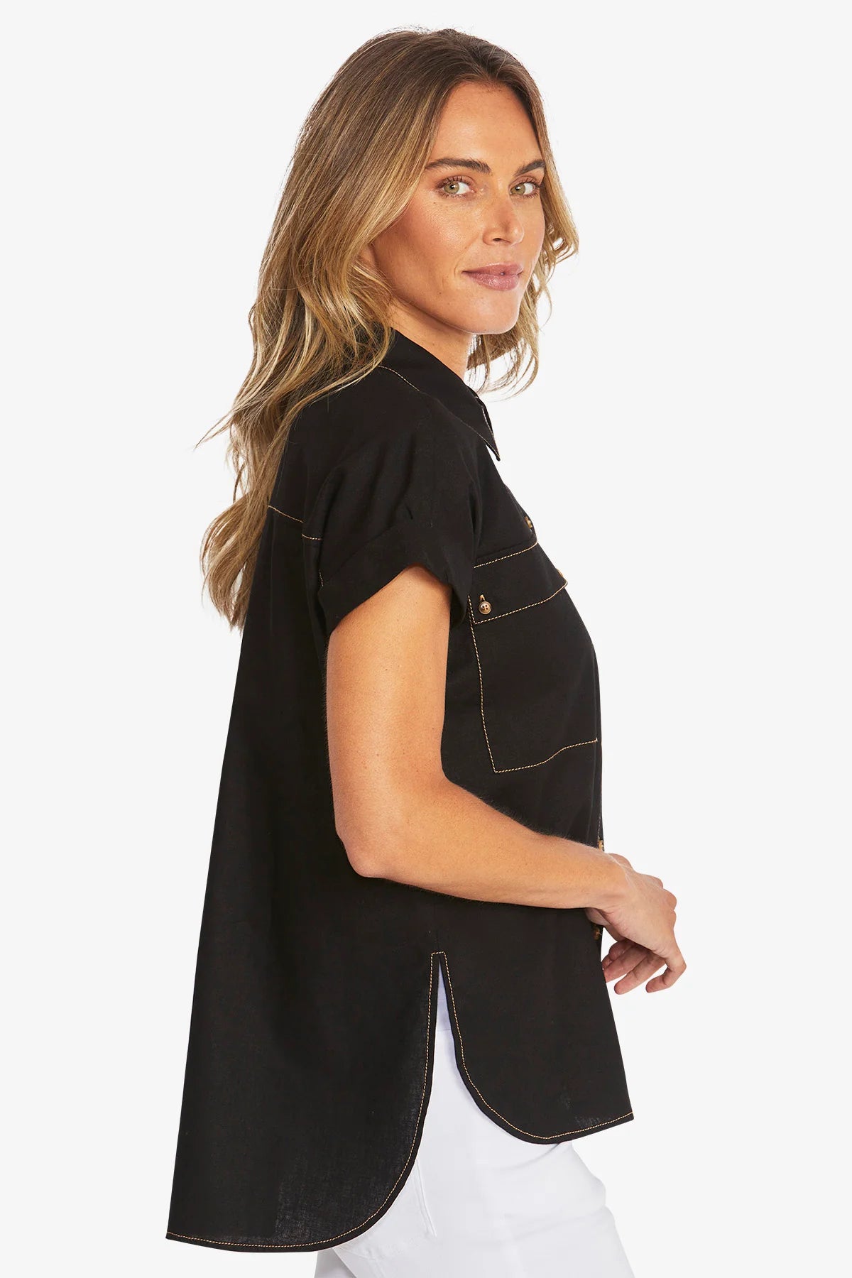 Kasbah Shirt - Black - PING PONG Top NZ LUMA