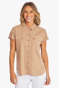 Kasbah Shirt - Wicker - PING PONG Top NZ LUMA