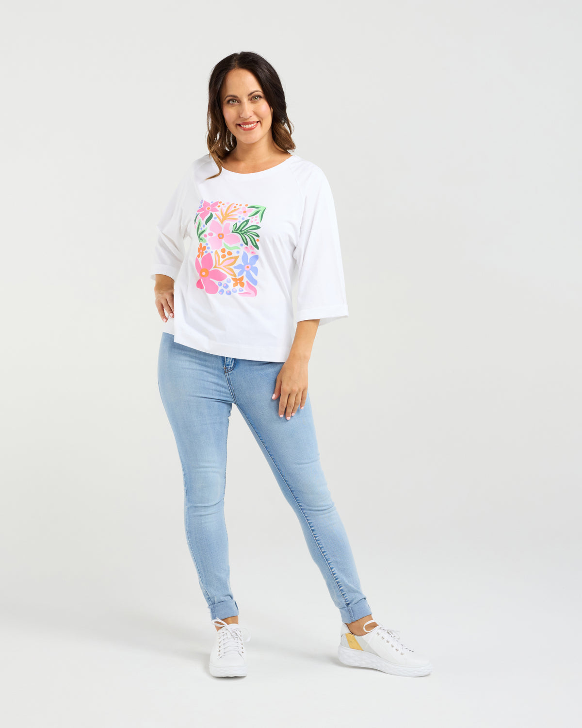Kate T-Shirt - White - Zafina Top NZ LUMA