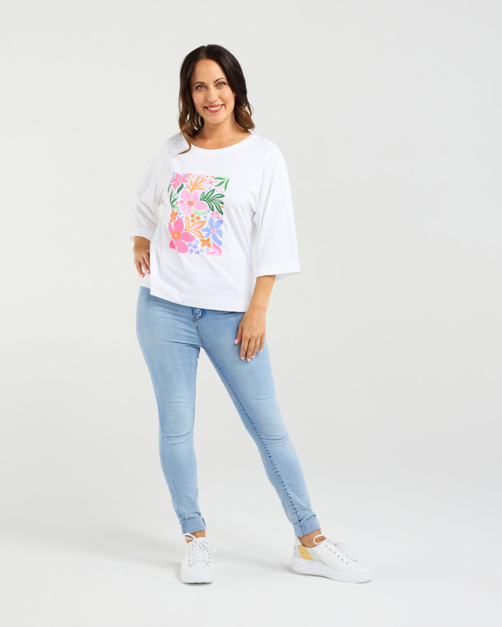 Kate T-Shirt - White - Zafina Top NZ LUMA