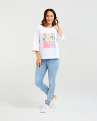Kate T-Shirt - White - Zafina Top NZ LUMA