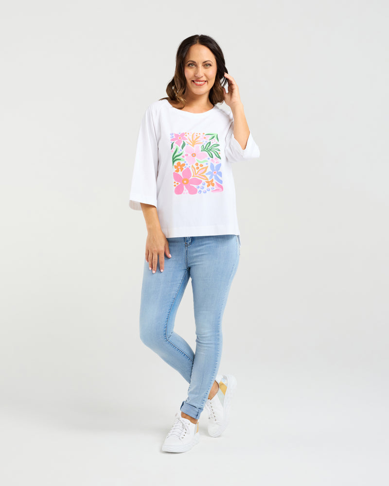 Kate T-Shirt - White - Zafina Top NZ LUMA