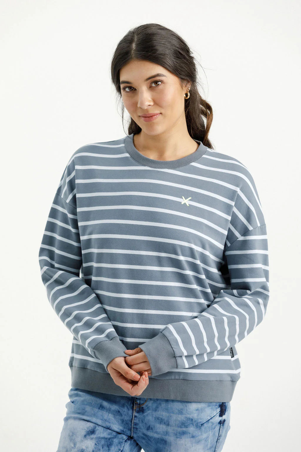 Kayla Crew - Stormy Stripe - HOME LEE Top NZ LUMA