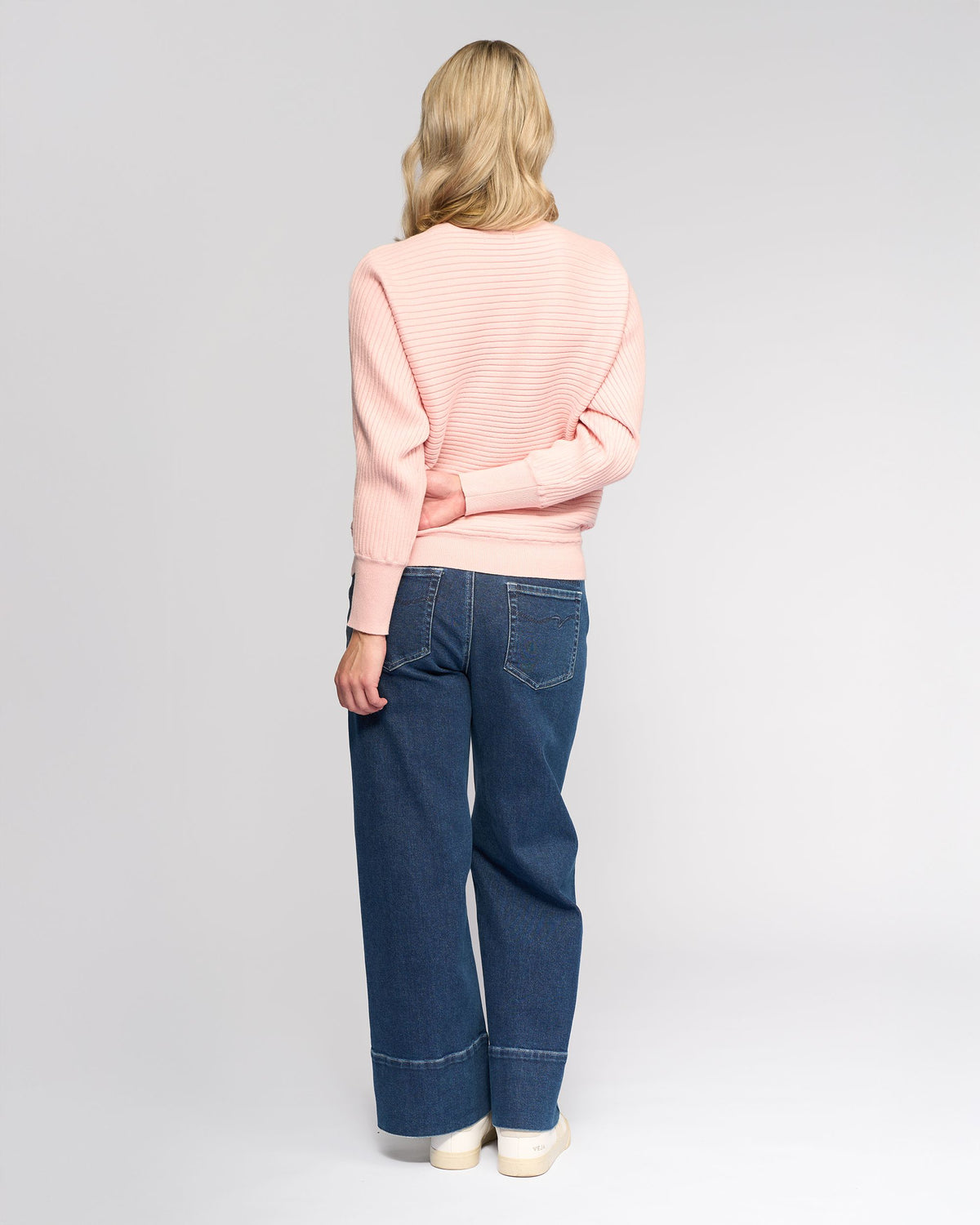 Kiki Batwing Boat Neck Sweater - Dusky Pink - VASSALLI Top NZ LUMA