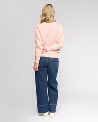 Kiki Batwing Boat Neck Sweater - Dusky Pink - VASSALLI Top NZ LUMA