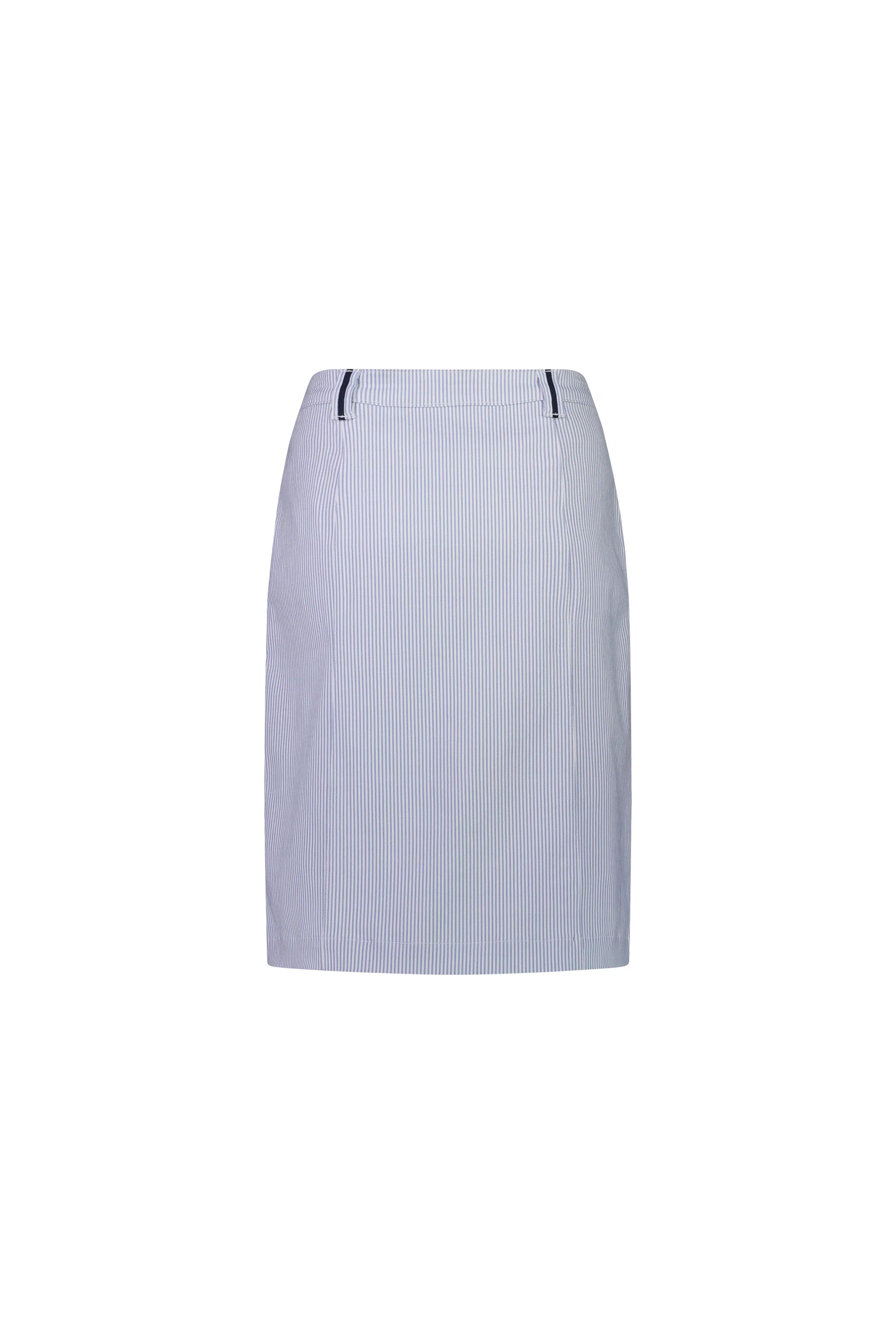 Knee Length Skirt - Blue Stripe - VASSALLI Skirt NZ LUMA