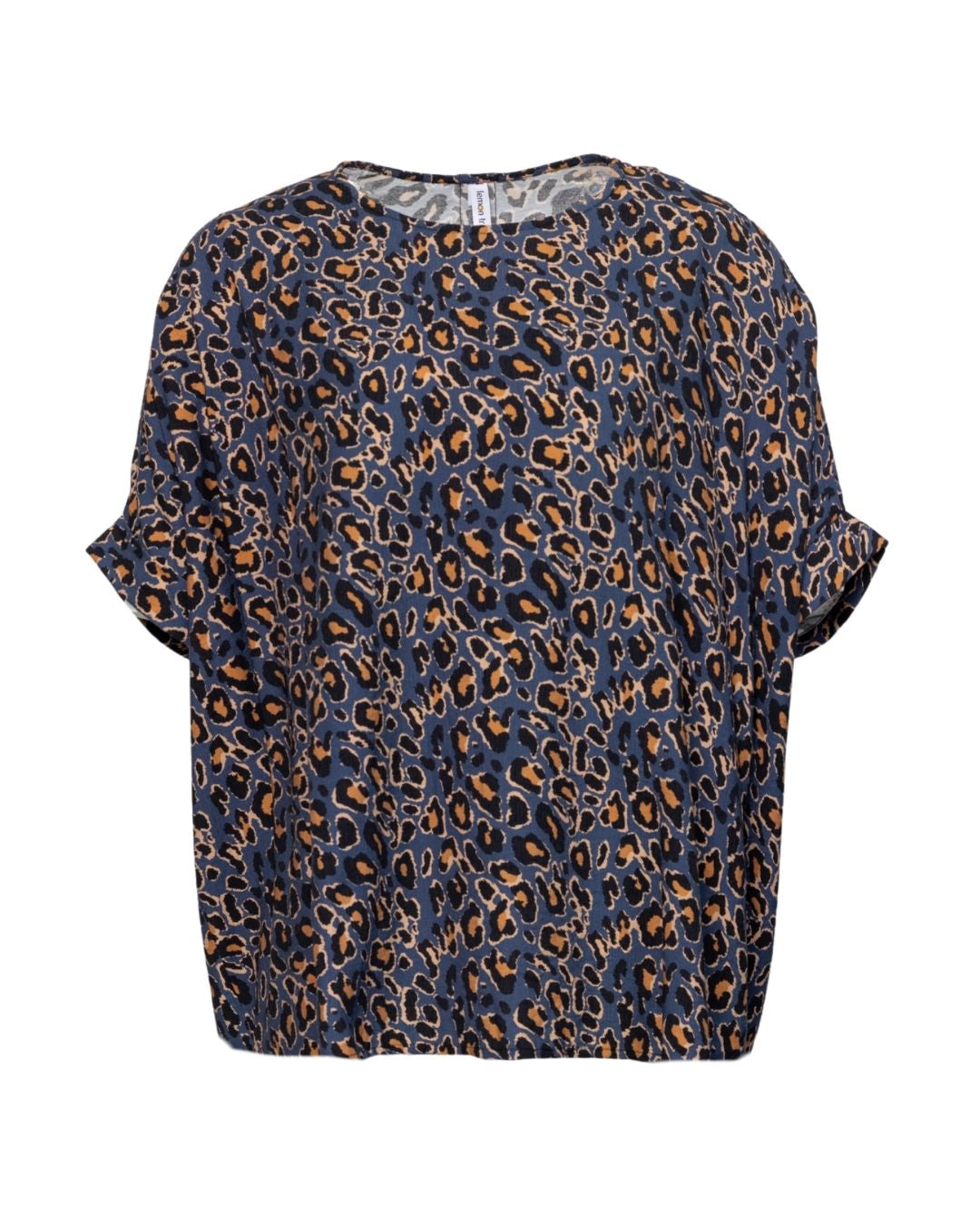 Kora Top - Blue Cat Print - LEMON TREE Top NZ LUMA