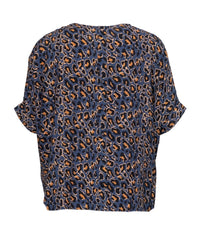 Kora Top - Blue Cat Print - LEMON TREE Top NZ LUMA