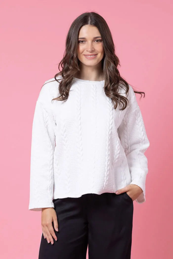 Kylo Sweater - White- CHARLO Top NZ LUMA