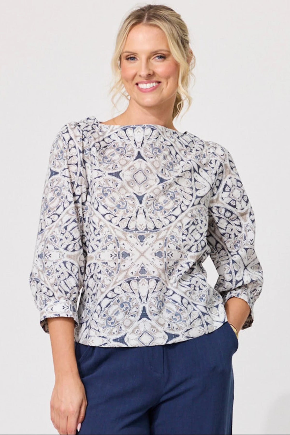 LEMON TREE - Lolita Top - Mosaic Print TOPS 10 14 8 20 18 16 12 NZ LUMA