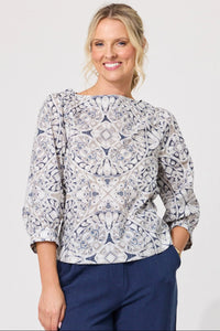 LEMON TREE - Lolita Top - Mosaic Print TOPS 10 14 8 20 18 16 12 NZ LUMA
