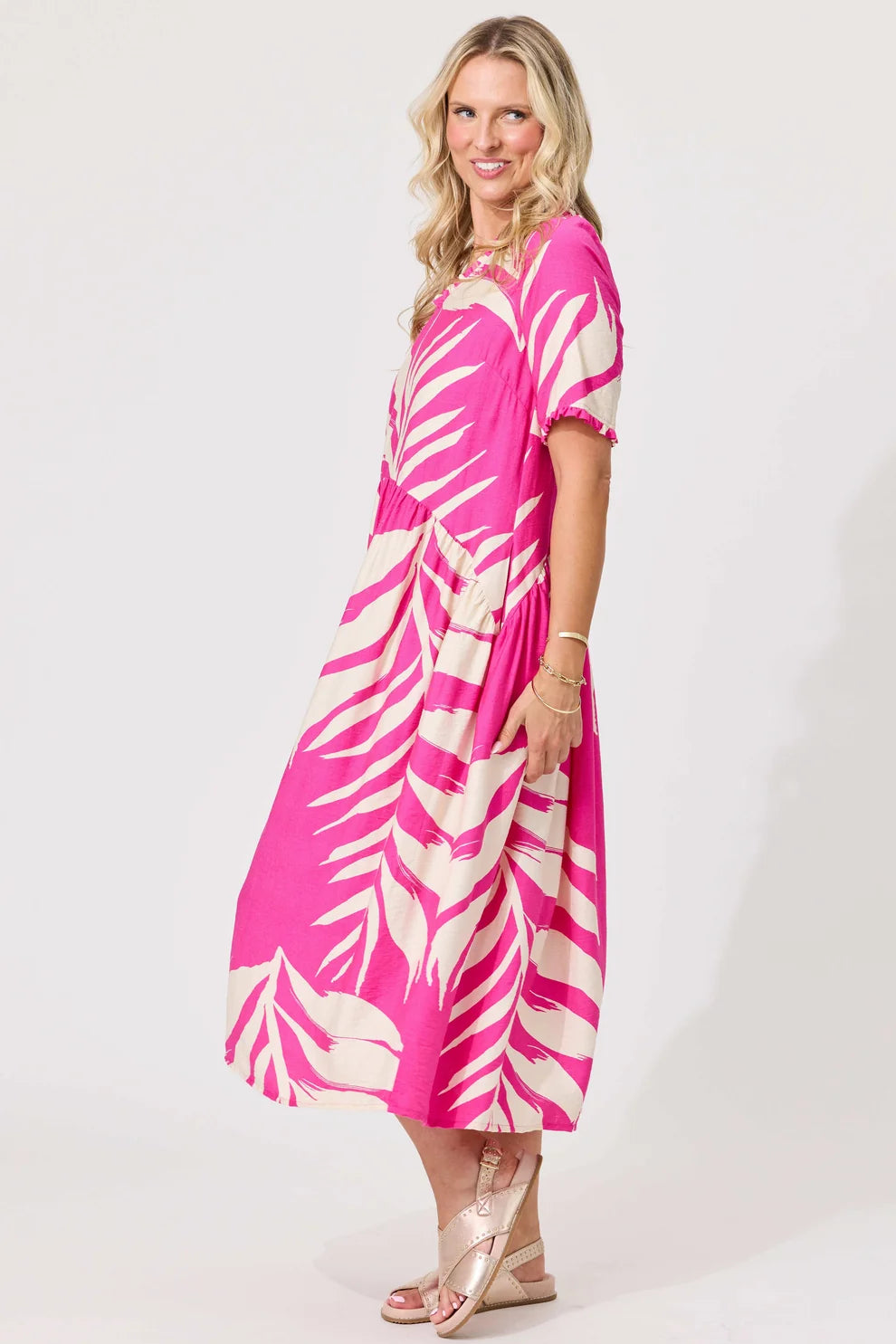 LEMON TREE - Marissa Dress - Floral Fuchsia NZ LUMA