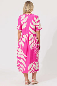 LEMON TREE - Marissa Dress - Floral Fuchsia NZ LUMA
