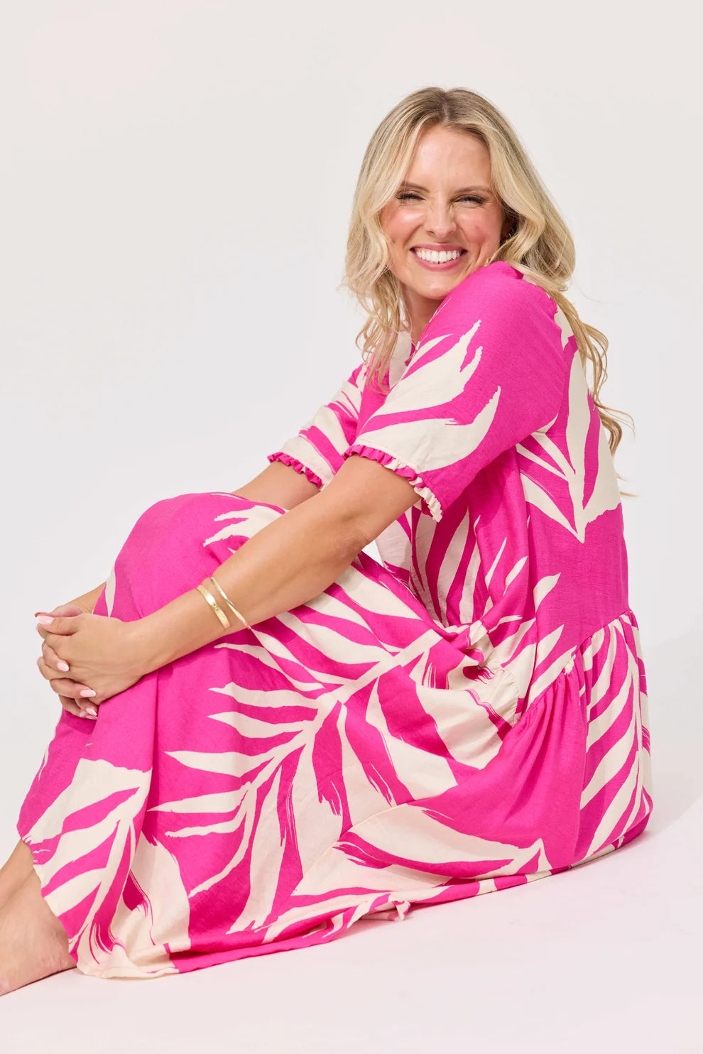 LEMON TREE - Marissa Dress - Floral Fuchsia NZ LUMA