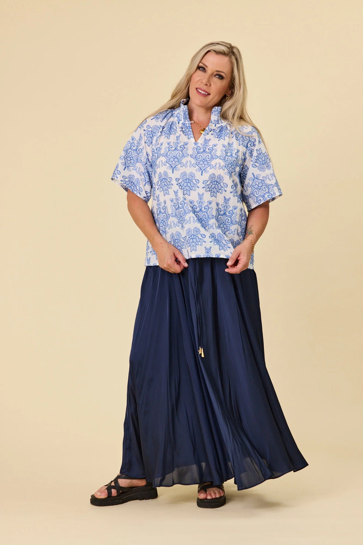 LIBERTINE - Dylan Blouse - Cornflower Embroidery TOPS NZ LUMA