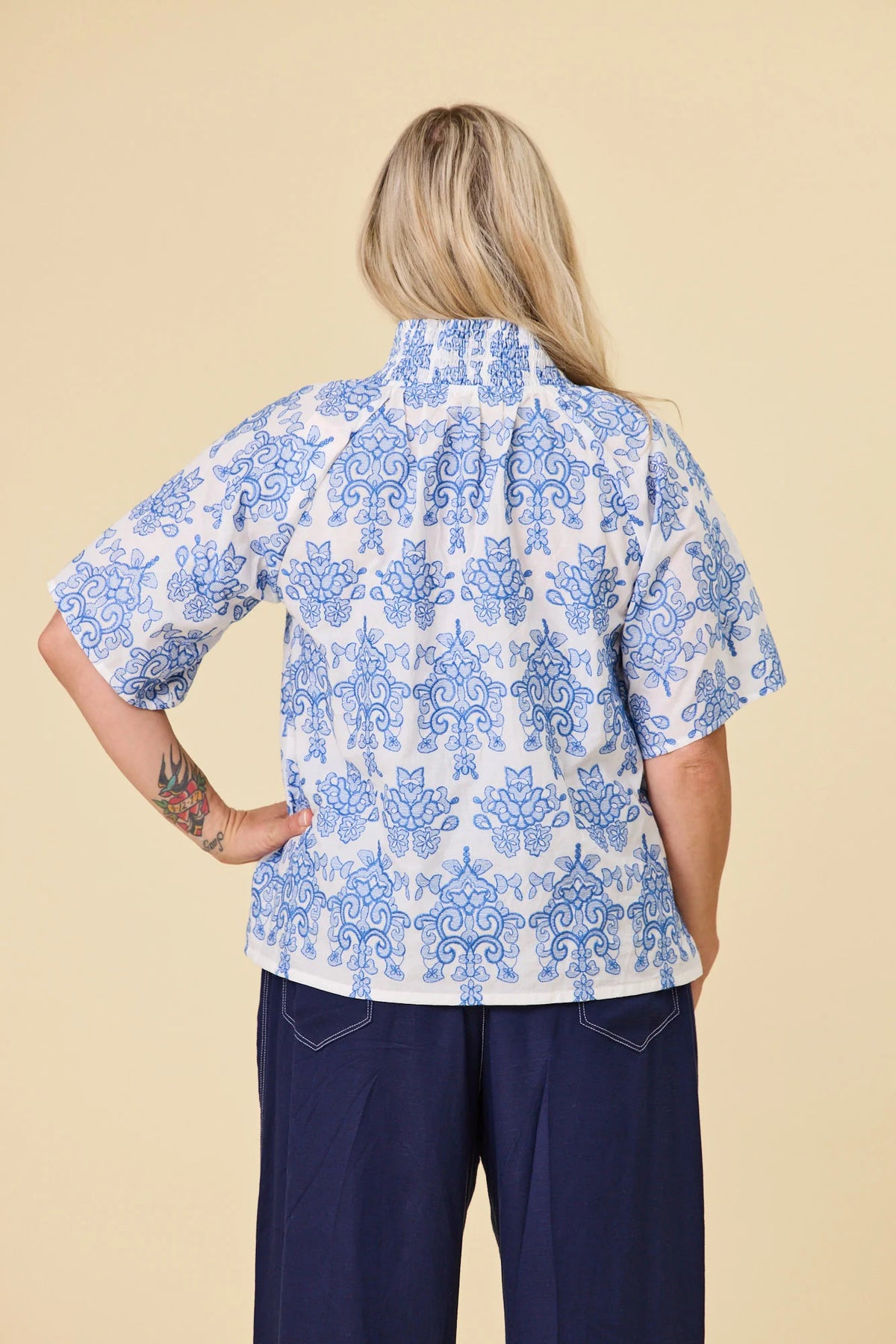 LIBERTINE - Dylan Blouse - Cornflower Embroidery TOPS NZ LUMA