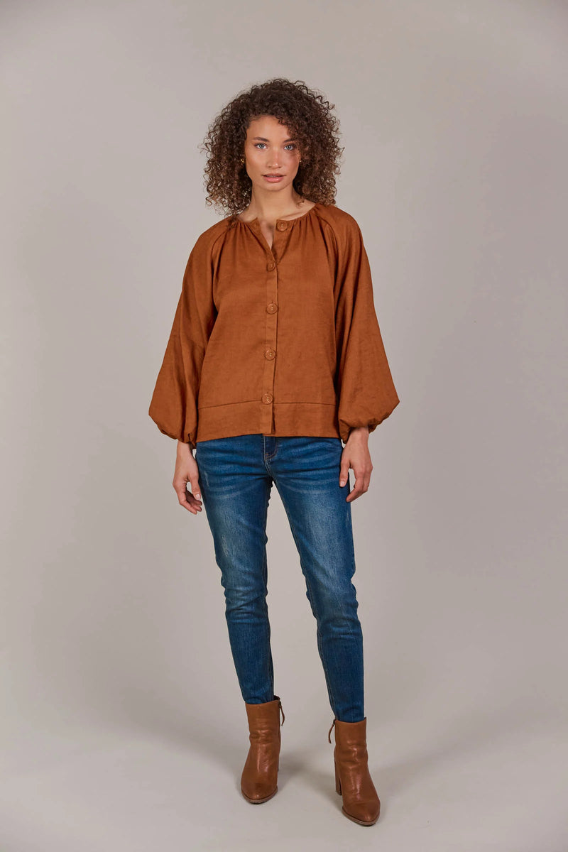 Laax Button Blouse - Hazel - EB&IVE