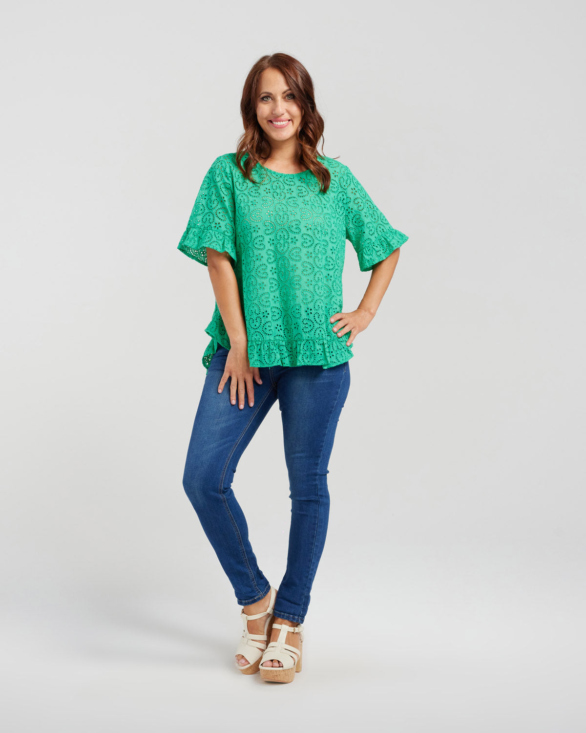 Leah Top - Green - SEDUCE Top Green 20 10 18 8 16 14 12 NZ LUMA