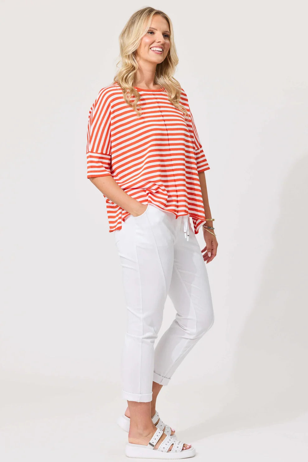 LEMON TREE - Candella Knit - White Orange