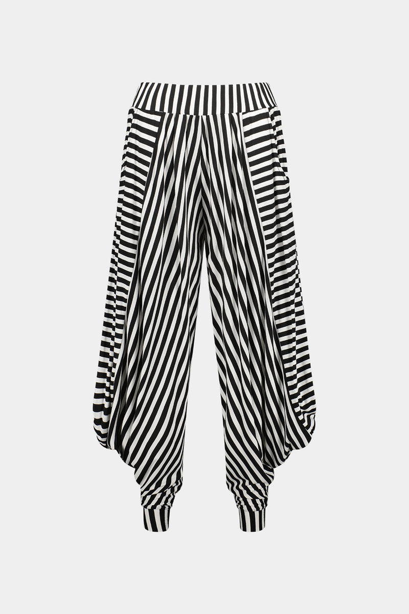 Lenka Pant - Black & White Stripe - LEMON TREE Pant NZ LUMA