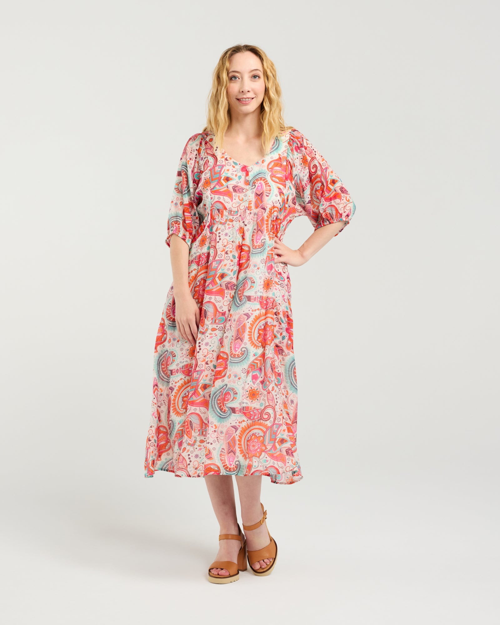 Linda Dress - Summer Foliage - SEDUCE Dress NZ LUMA