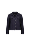 Linen Jacket with Frayed Seams - Navy - VASSALLI Jacket NZ LUMA