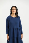 Long sleeve Kendall Dress - Indigo Blue - HOME LEE Dress NZ LUMA