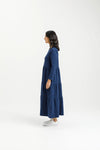 Long sleeve Kendall Dress - Indigo Blue - HOME LEE Dress NZ LUMA