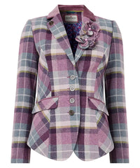 Loretta Check Jacket -Purple- JOES BROWNS Jacket NZ LUMA