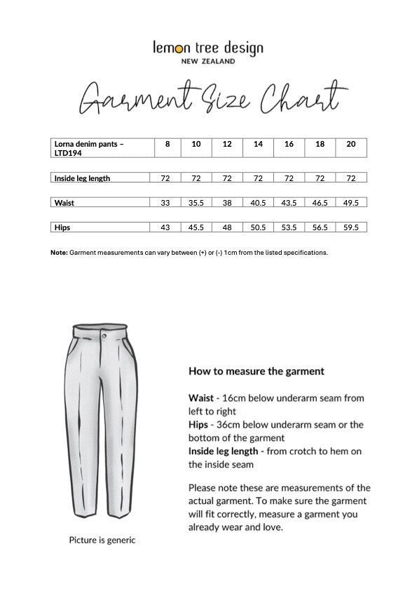 Lorna Denim Pant - Denim - LEMON TREE Pant NZ LUMA
