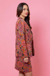 Louie Cord Blazer - Caramel Paisley - CHARLO Coat NZ LUMA