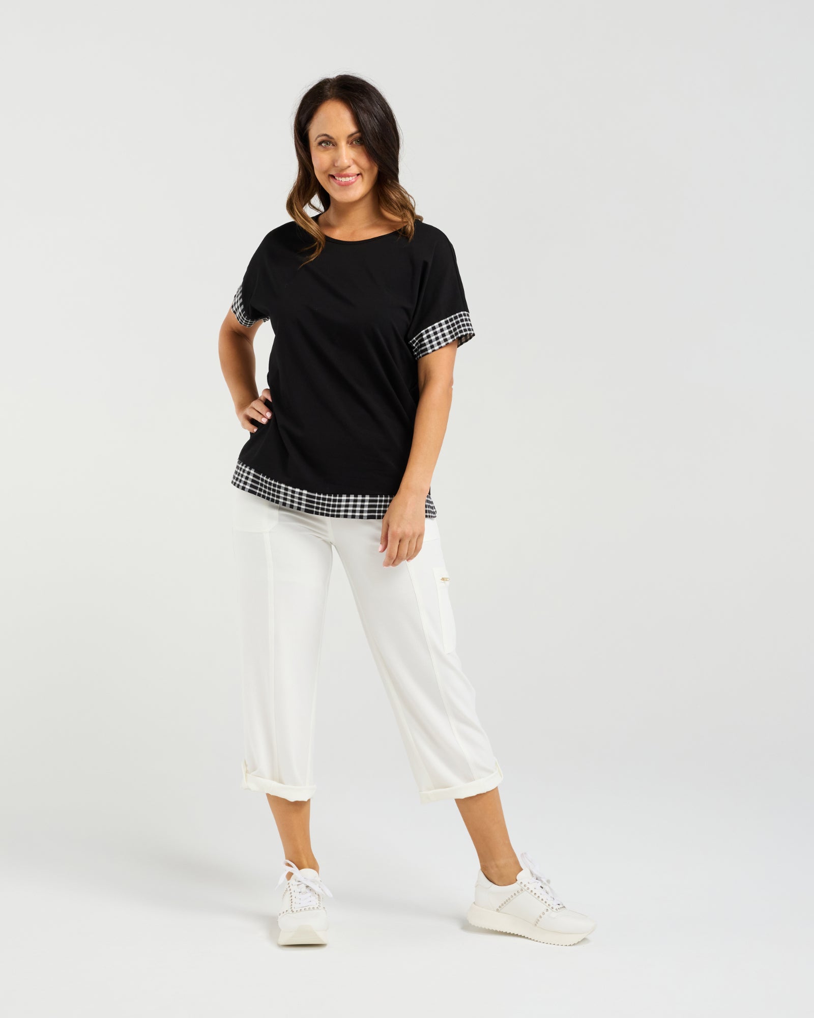 Luna Top - Black Check - Seduce Top NZ LUMA