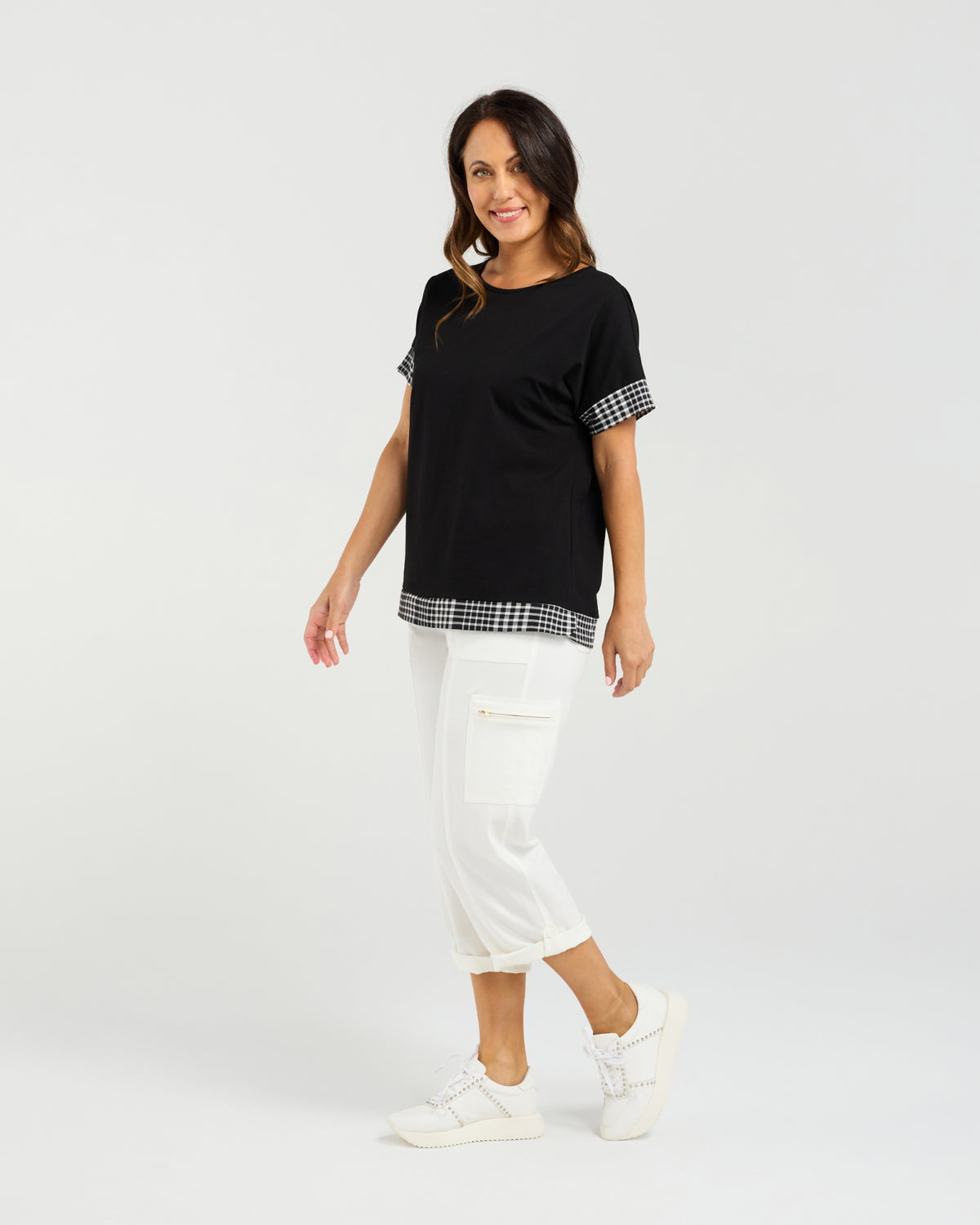 Luna Top - Black Check - Seduce Top NZ LUMA