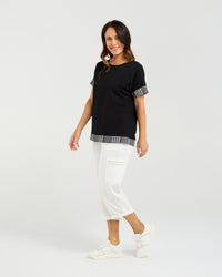 Luna Top - Black Check - Seduce Top NZ LUMA
