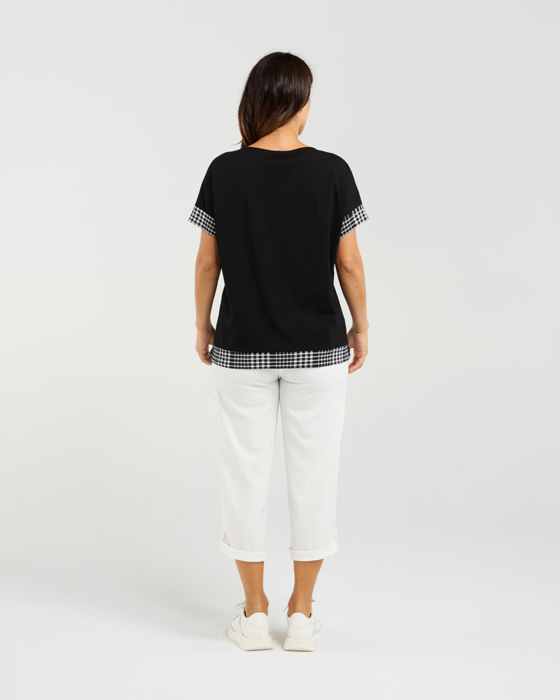 Luna Top - Black Check - Seduce Top NZ LUMA
