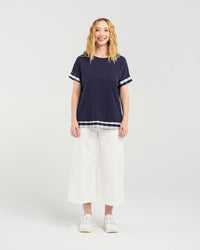 Luna Top - Ink Check - Seduce Top NZ LUMA