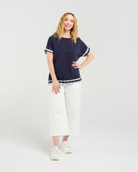 Luna Top - Ink Check - Seduce Top NZ LUMA