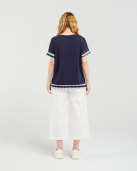 Luna Top - Ink Check - Seduce Top NZ LUMA
