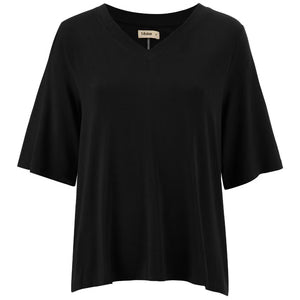 MOKE -Zoe V Neck Tee- Black NZ LUMA
