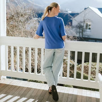 MOKE -Zoe V Neck Tee- Dazzling Blue NZ LUMA