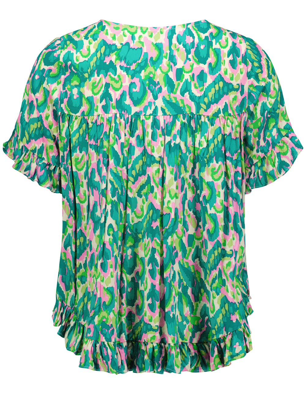 Madelaine Top - Teal & Berry Print - LEMON TREE Top NZ LUMA