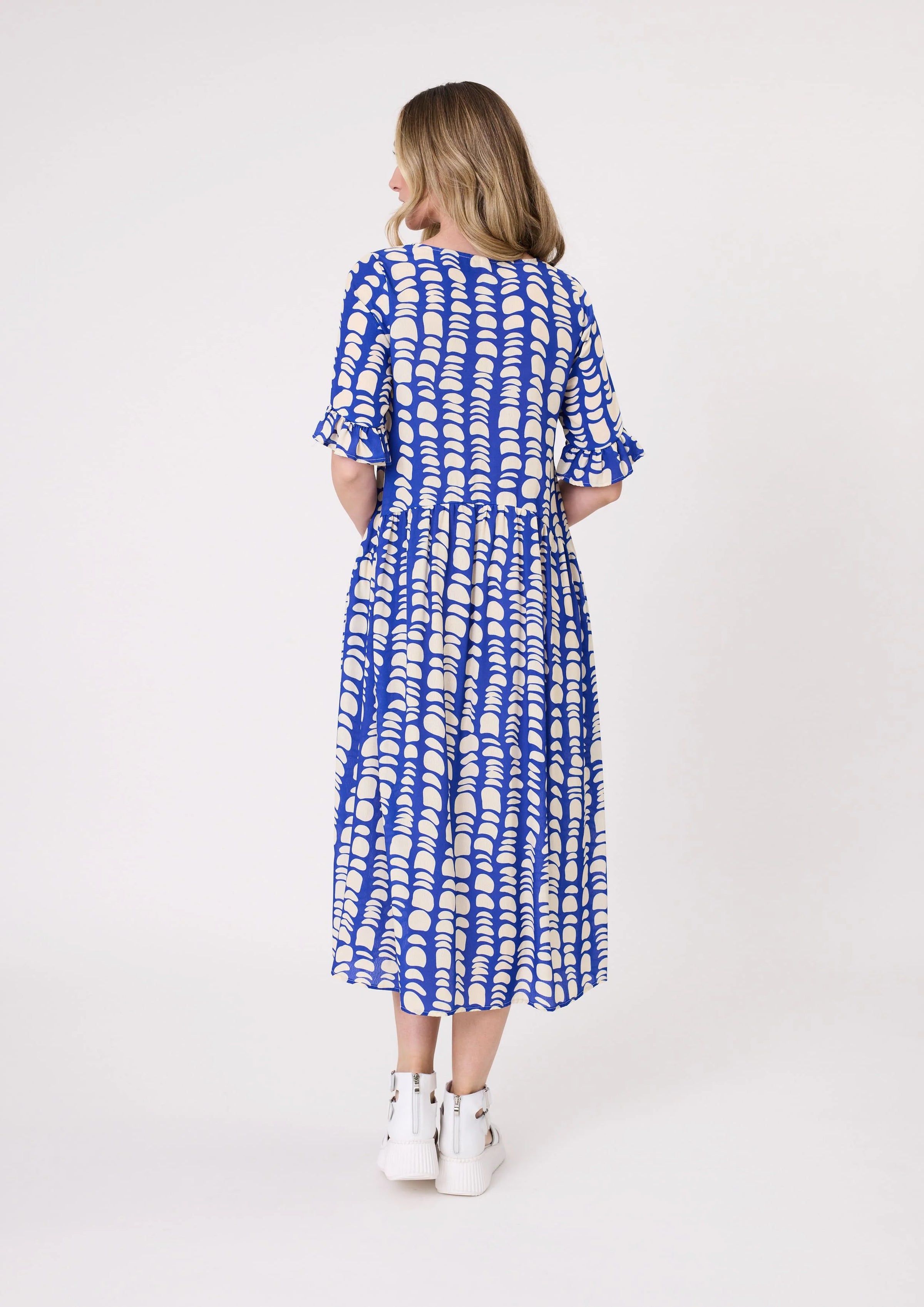 Madonna Dress - Cobalt Print - LEMON TREE Dress NZ LUMA