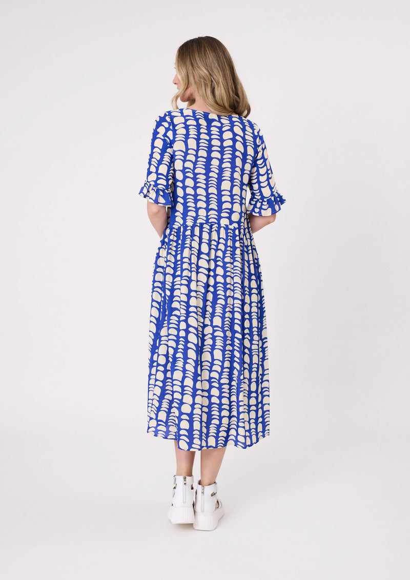 Madonna Dress - Cobalt Print - LEMON TREE Dress NZ LUMA