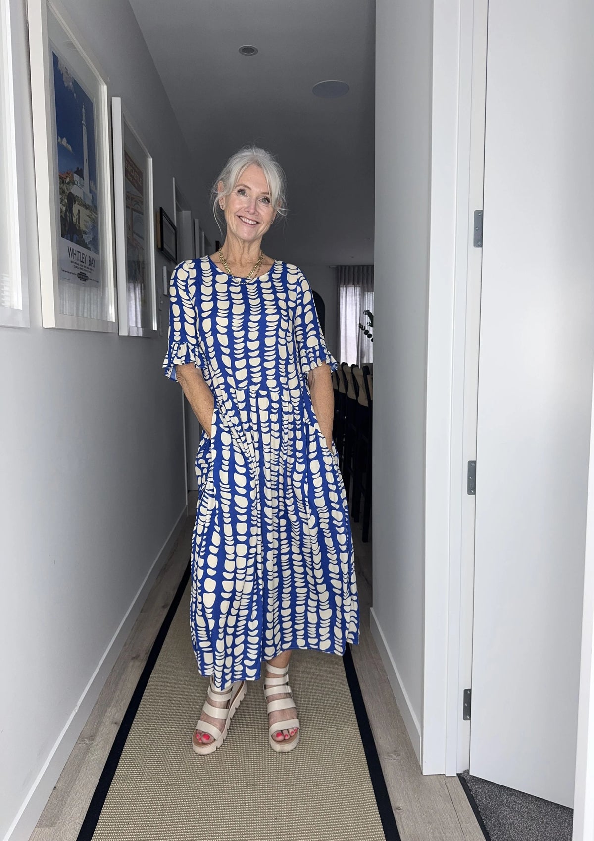 Madonna Dress - Cobalt Print - LEMON TREE Dress NZ LUMA