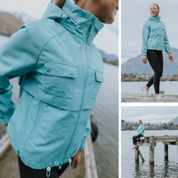 Maggie Women's Rain Coat - Aqua - MOKE Jacket NZ LUMA