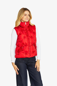 Marilyn Diamante Puffer Vest - Red- PING PONG Jacket NZ LUMA